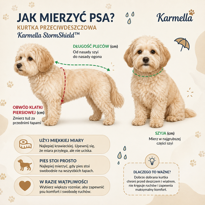 Karmella StormShield™ – Kurtka Przeciwdeszczowa dla Psa z Kapturem